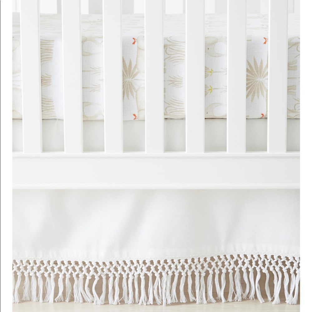 Serena & Lily Macrame Crib Skirt - White